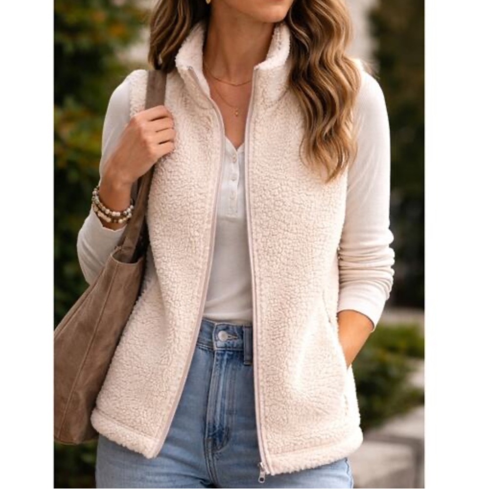 Calia Zip Up Sherpa Vest Size L